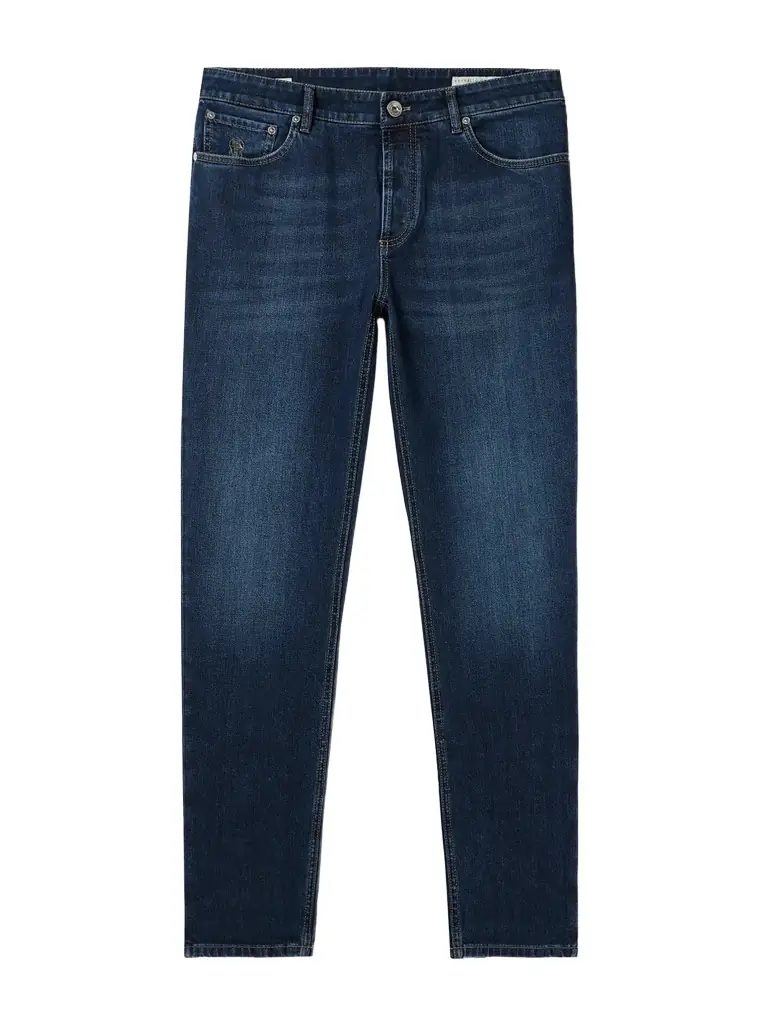 Brunello Cucinelli Slim-Fit Straight-Leg Logo-Embroidered Jeans - Men