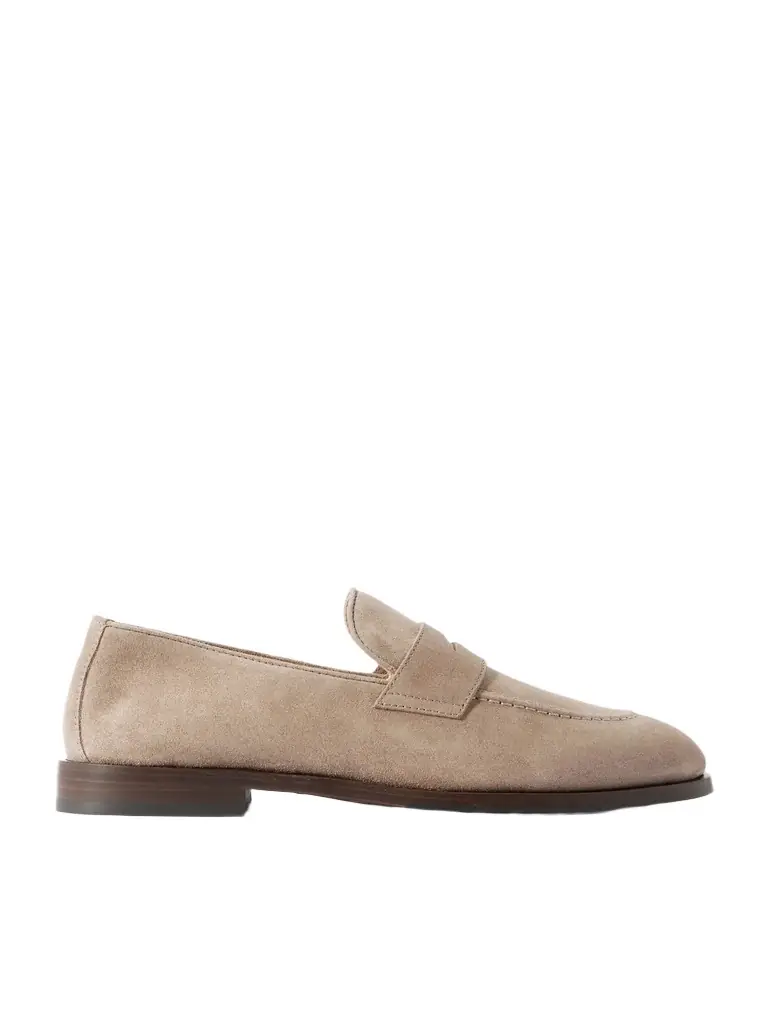 Brunello Cucinelli Flex Suede Penny Loafers - Men