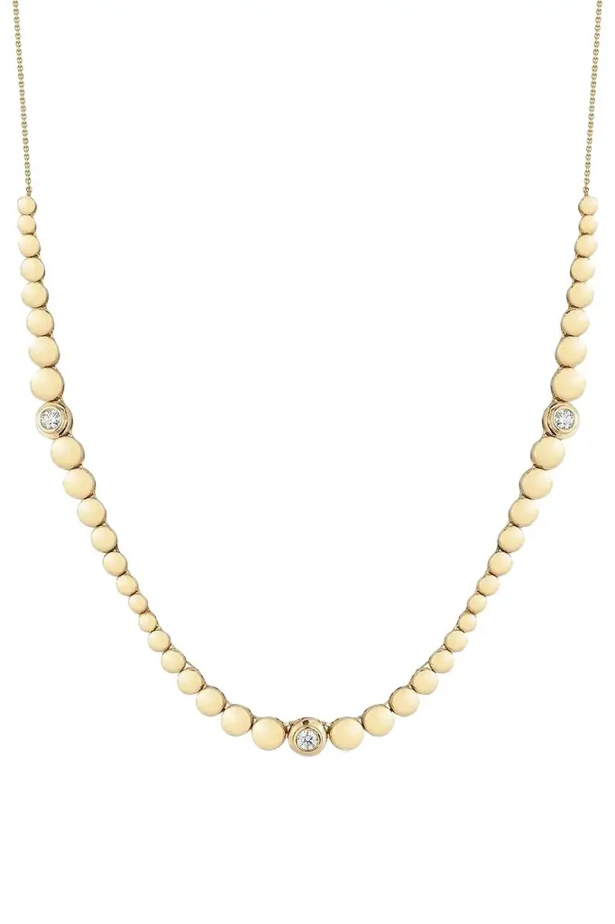 DANA REBECCA DESIGNS Poppy Rae Graduating Pebble Disc Station Necklace