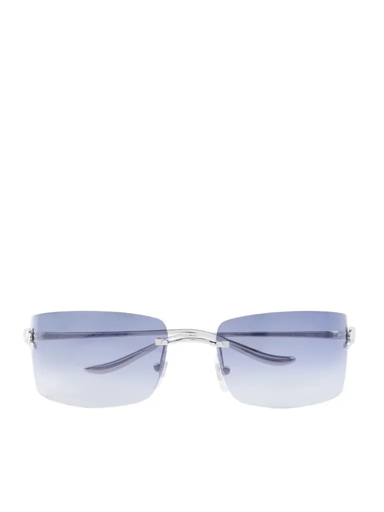 Cartier Eyewear Rimless Square-Frame Silver-Tone Sunglasses - Men
