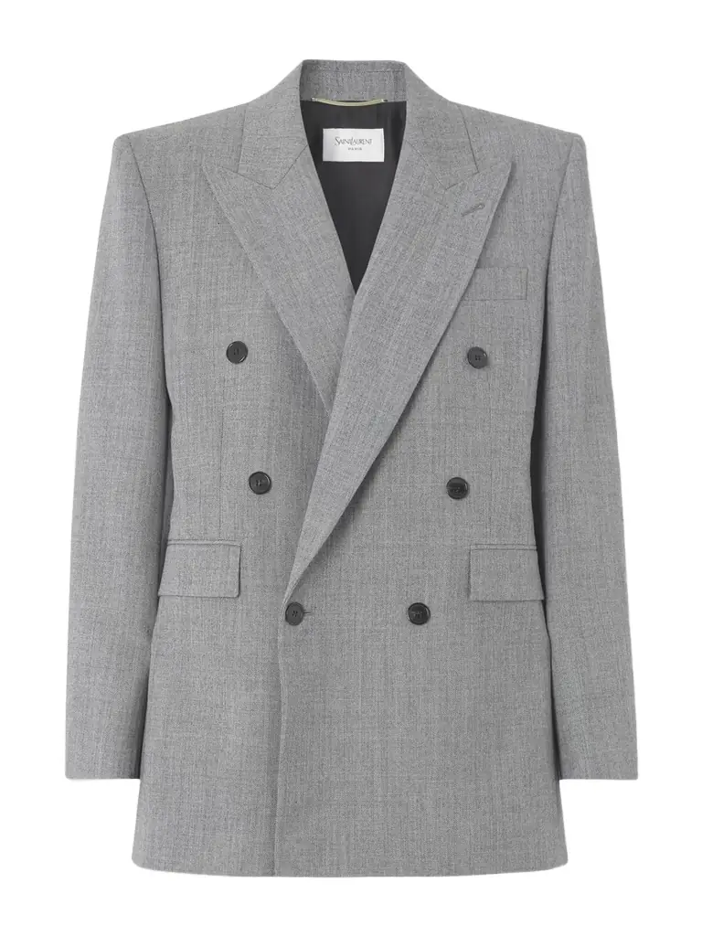 Saint Laurent Double-breasted Wool-twill Blazer