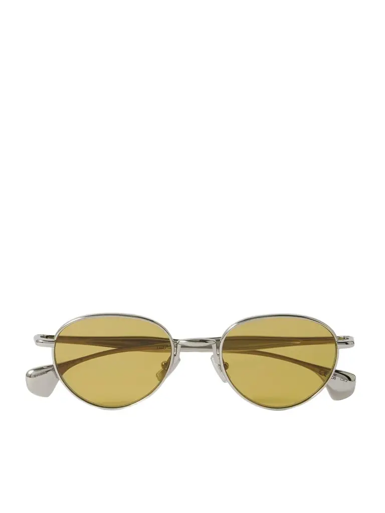 Bottega Veneta Eyewear Round-frame Silver-tone Sunglasses