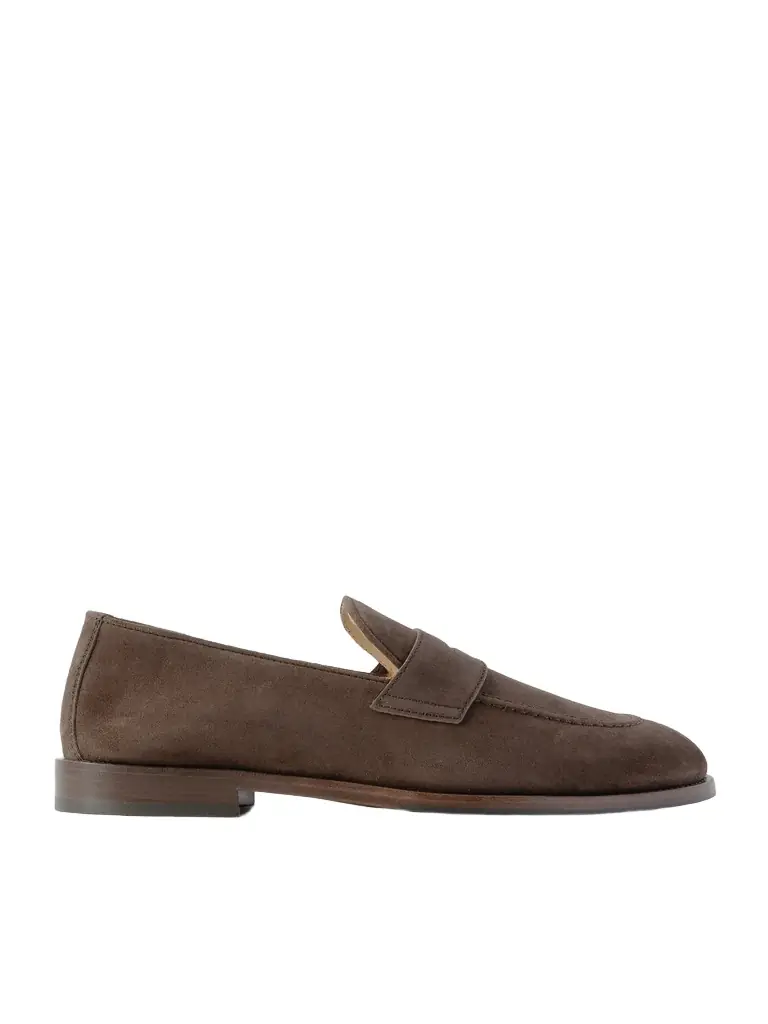 Brunello Cucinelli Flex Suede Penny Loafers - Men