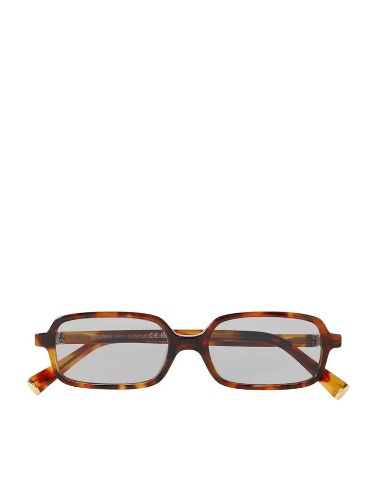 Miu Miu Eyewear Rectangular-frame Tortoiseshell Acetate Sunglasses