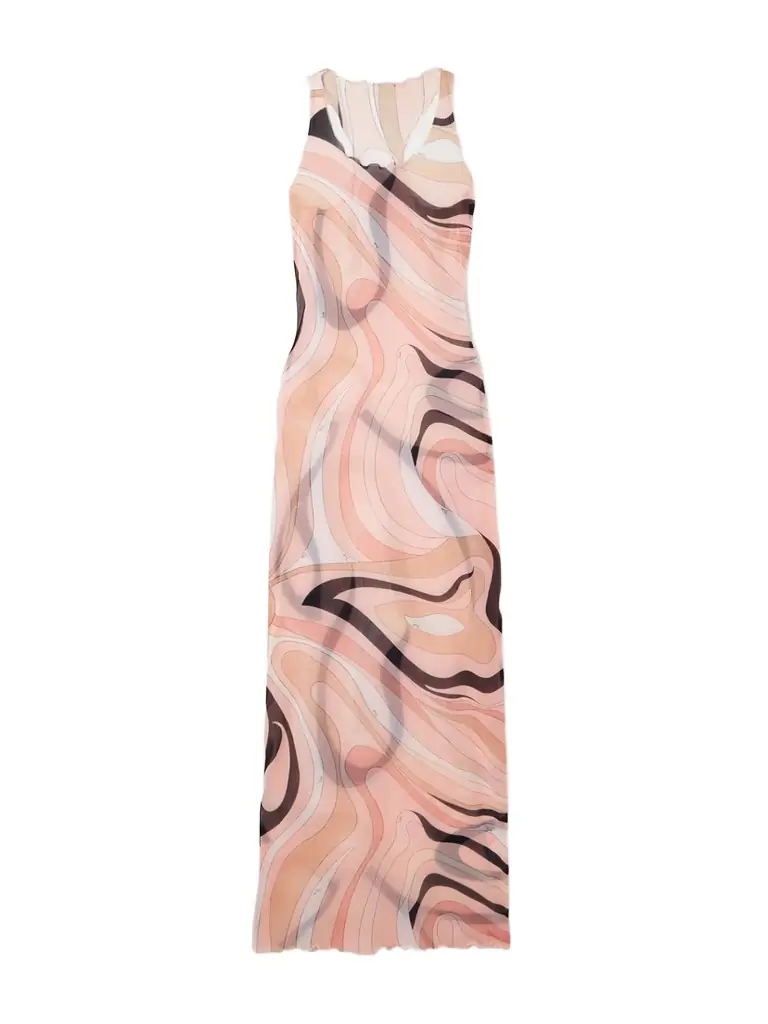 PUCCI Printed Mesh Maxi Dress