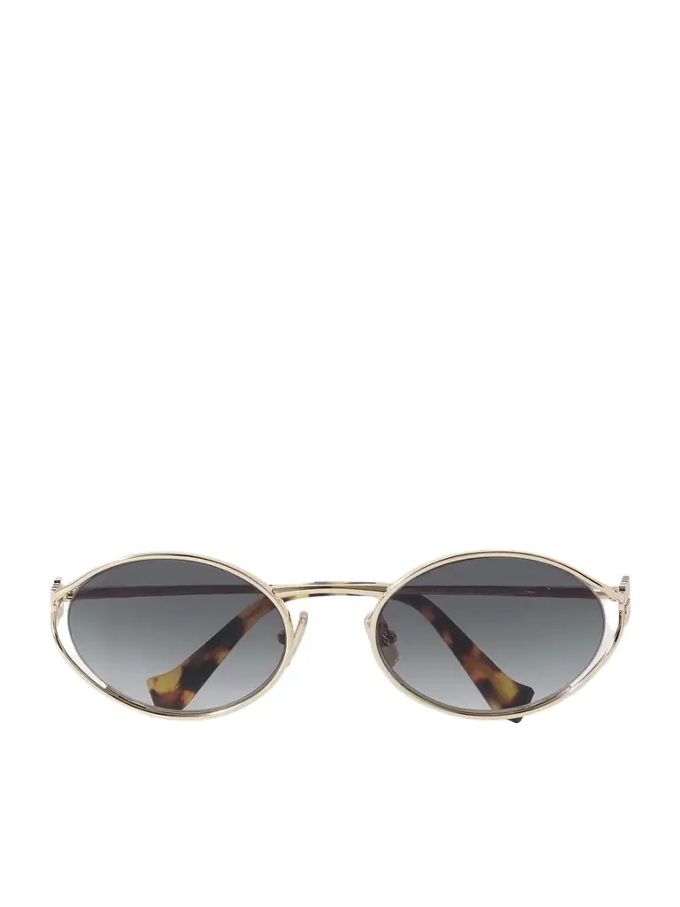Miu Miu Eyewear Oval-frame Gold-tone Sunglasses