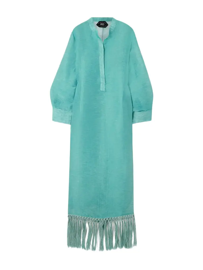 Taller Marmo Bahamas Fringed Linen-blend Maxi Dress - Women's Clothing