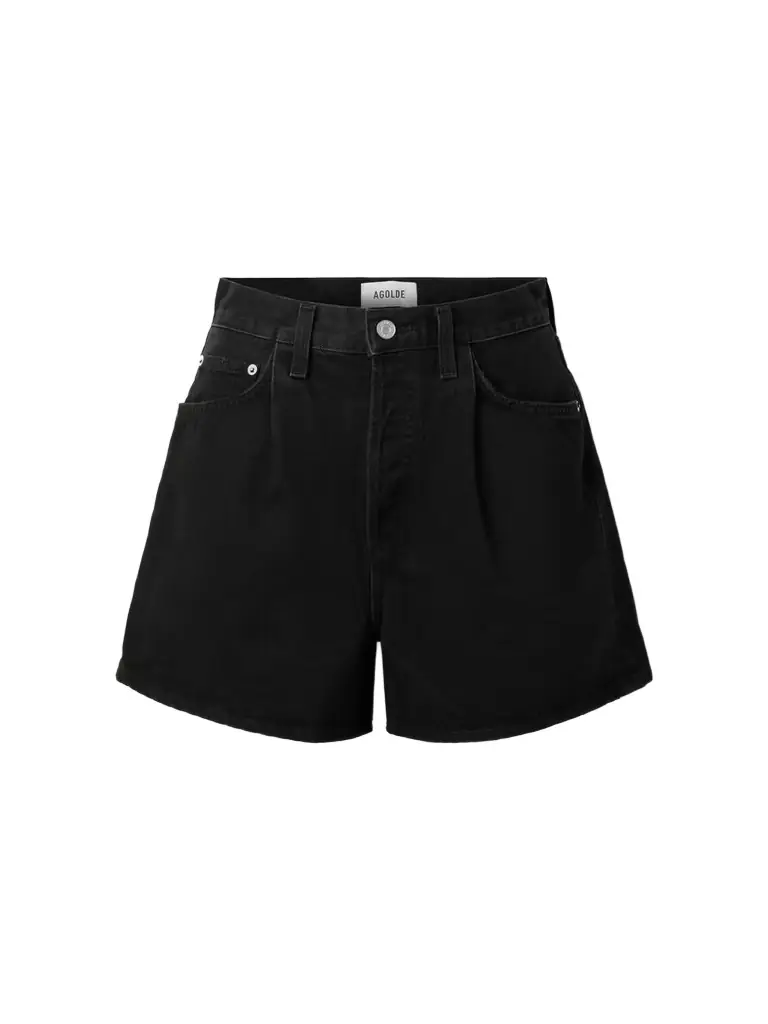 AGOLDE Rhoda Pleated Organic Denim Shorts