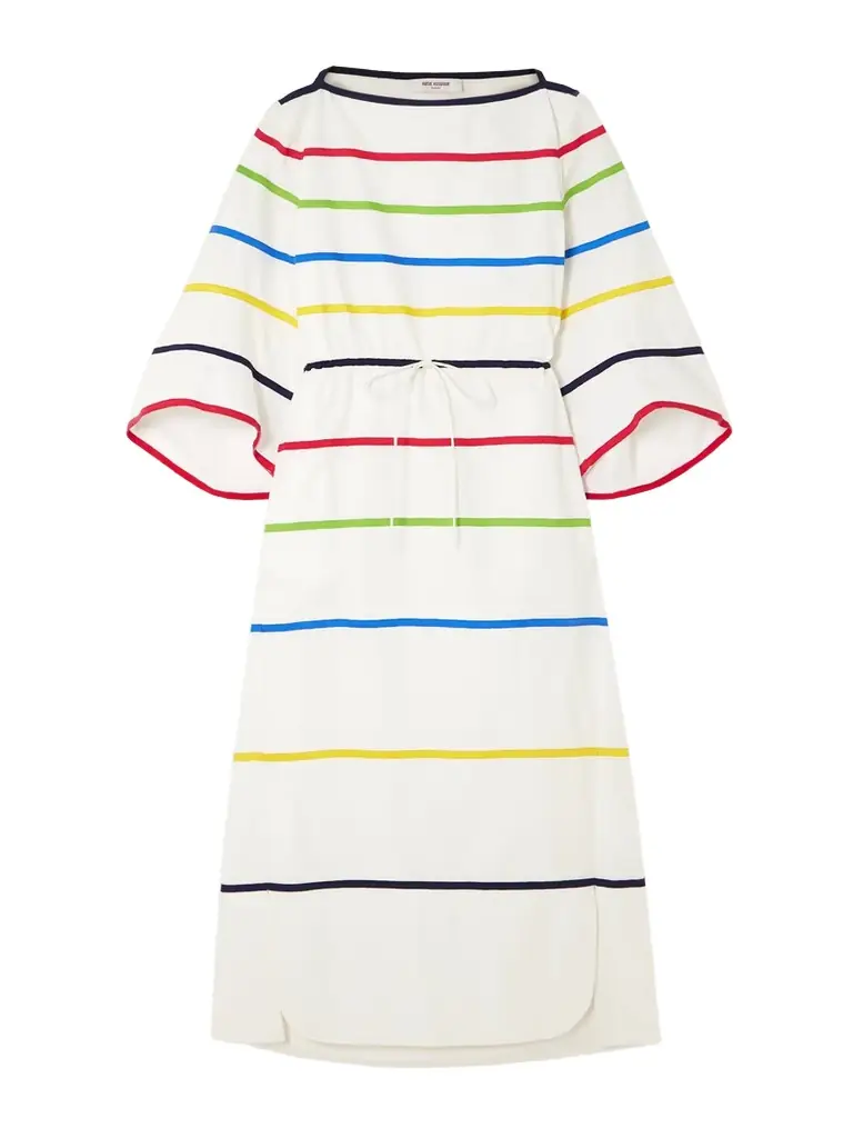 Rosie Assoulin Ribbon Grosgrain-trimmed Cotton-poplin Midi Dress - Women's Clothing