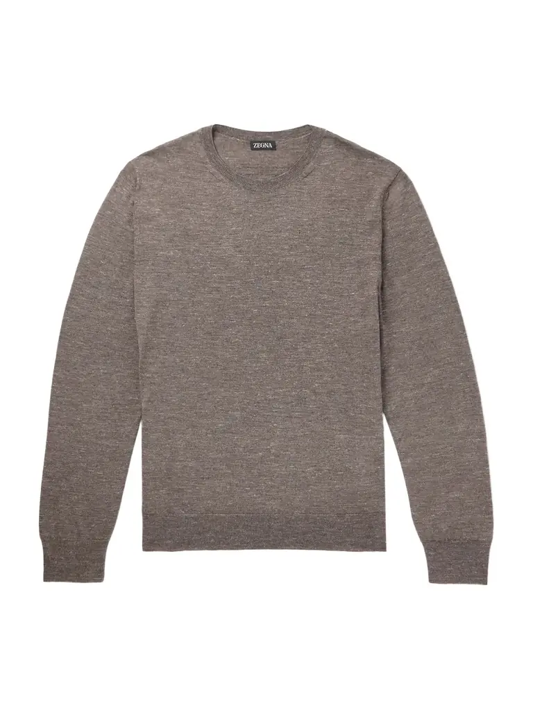 Zegna Mulberry Silk, Cashmere and Linen-Blend Sweater - Men