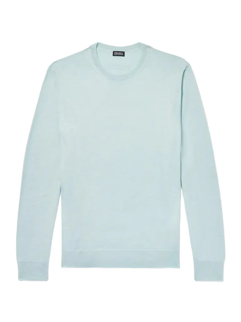 Zegna Mulberry Silk, Cashmere and Linen-Blend Sweater - Men