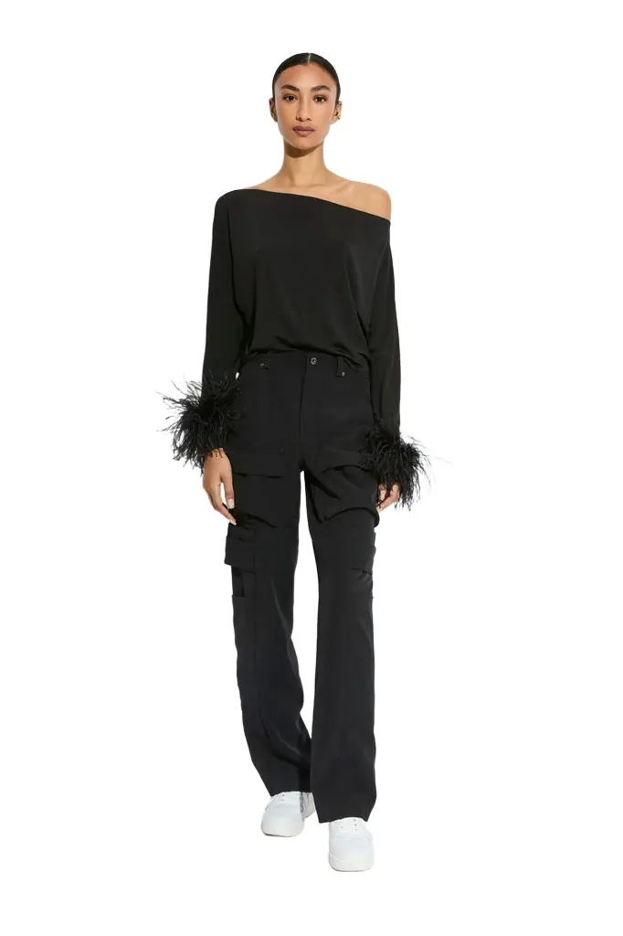 LAPOINTE Stretch Drape Crepe Utility Pant - Women's Clothing