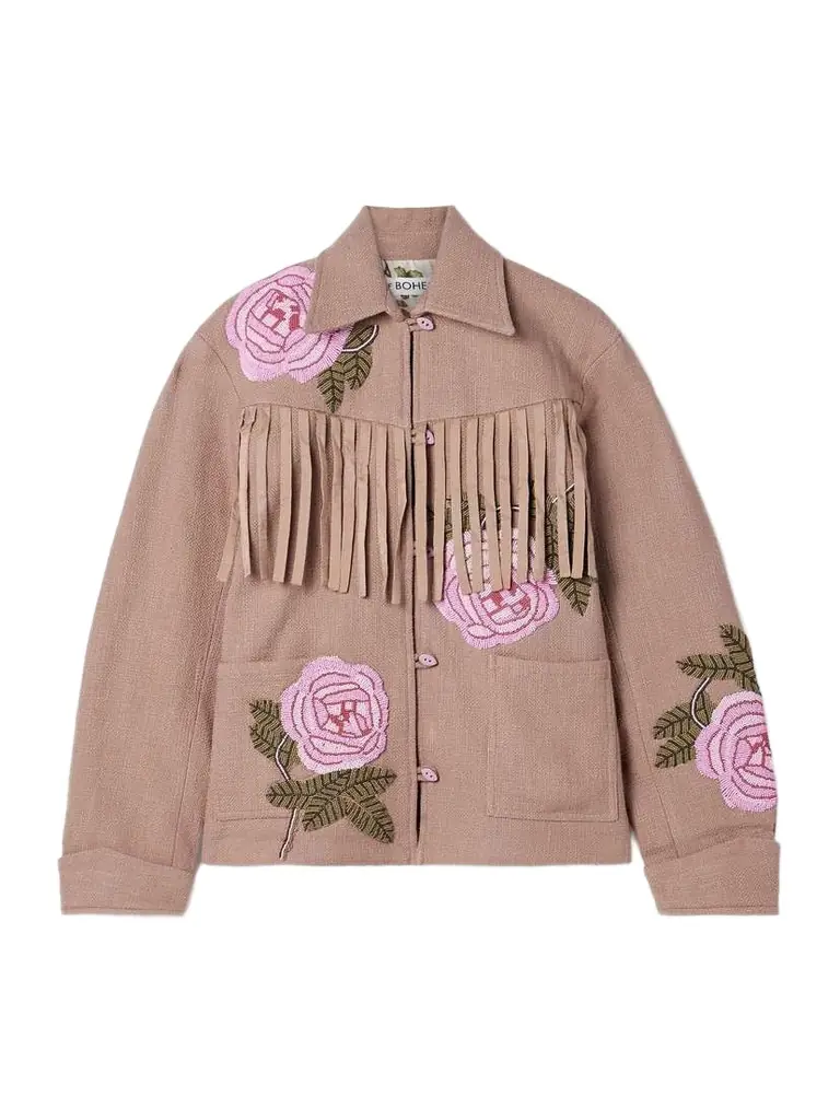 ALIX OF BOHEMIA Jude Fringed Bead-embellished Cotton-canvas Jacket - Women's Clothing