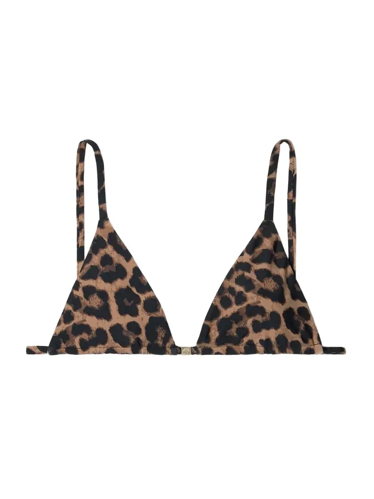Anine Bing Bellamy Leopard-print Recycled Bikini Top - Women's Clothing