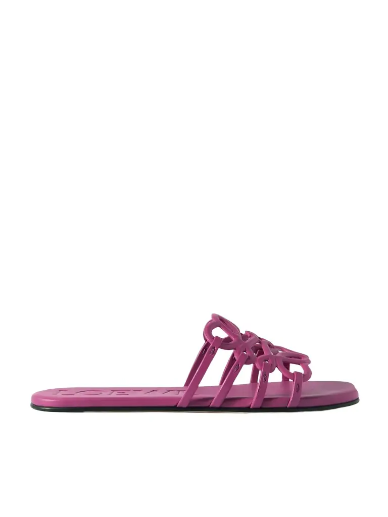 Loewe + Paula's Ibiza Petal Anagram Leather Slides