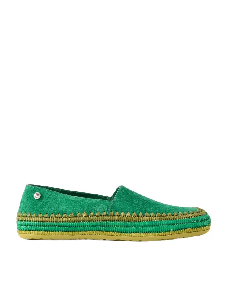 Loewe + Paula's Ibiza Rio Raffia-trimmed Suede Espadrilles - Women's Shoes
