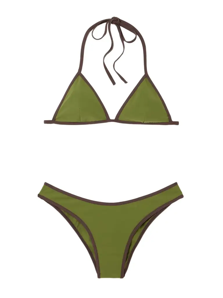Faithfull Ania Two-tone Recycled Triangle Bikini - Women's Clothing