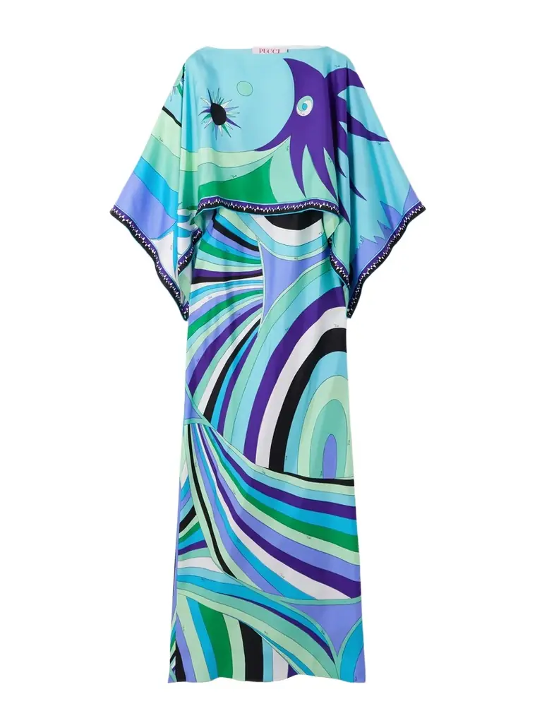 PUCCI Layered Printed Silk-twill Maxi Dress