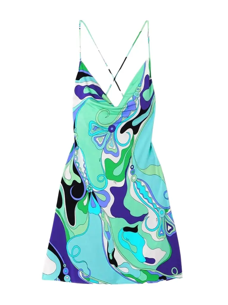 PUCCI Draped Printed Stretch-jersey Mini Dress - Women's Clothing