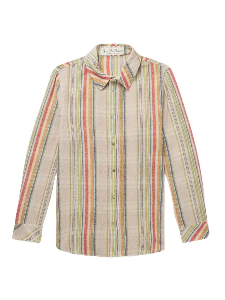 God's True Cashmere Ruler Striped Recycled-Cashmere and Wool-Blend Gauze Shirt - Men