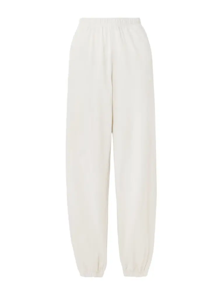 ÉTERNE Vinny Embroidered Tapered Cotton-jersey Track Pants