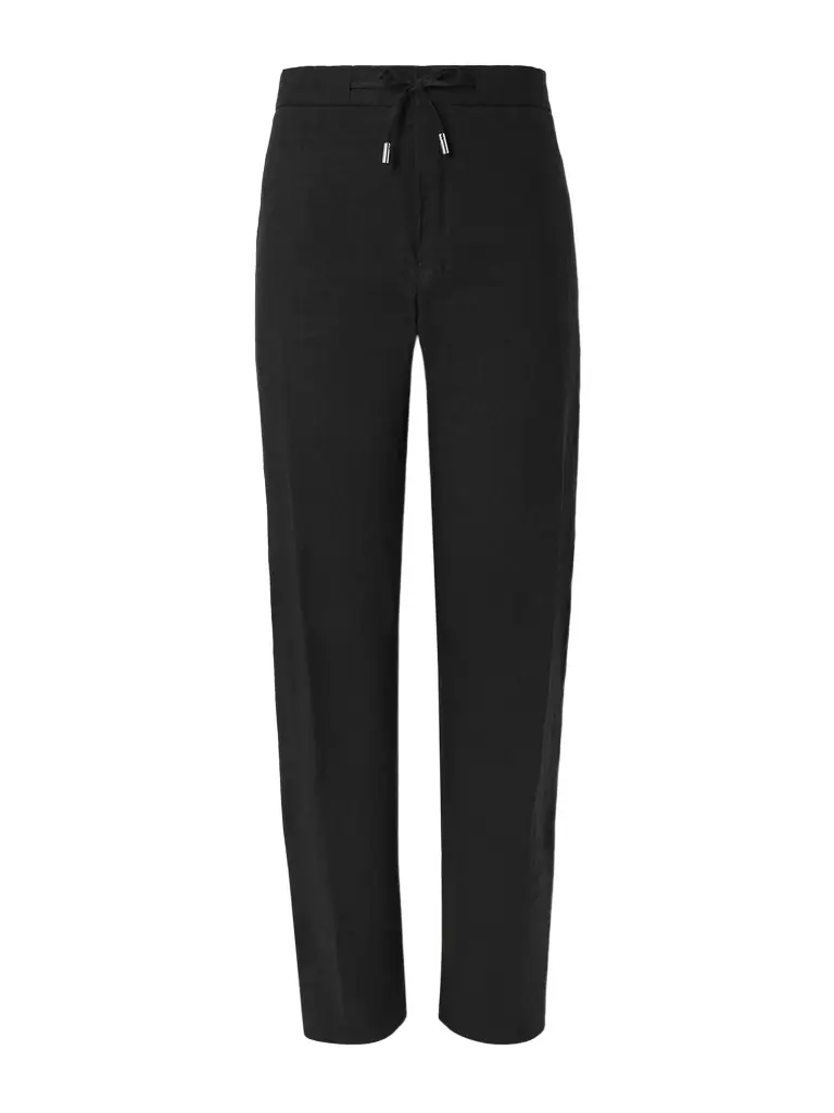 MR P. James Straight-Leg Linen Drawstring Trousers - Men