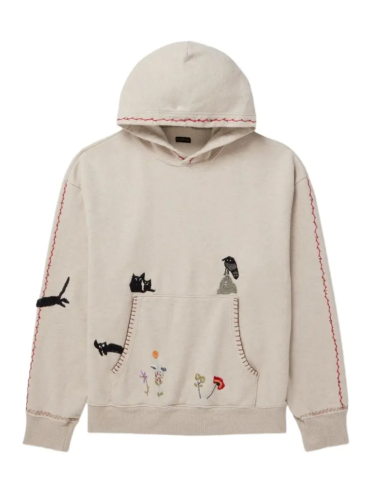 KAPITAL Embroidered Cotton-Jersey Hoodie - Men