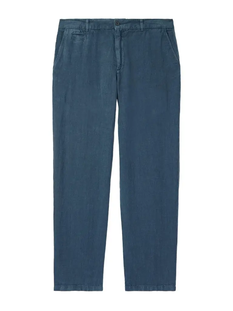 Portuguese Flannel Straight-Leg Linen Trousers - Men