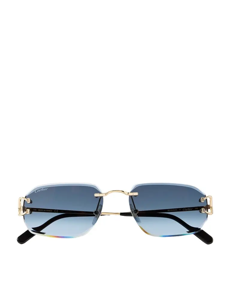 Cartier Eyewear Signature C Rimless Rectangular-Frame Gold-Tone Sunglasses - Men