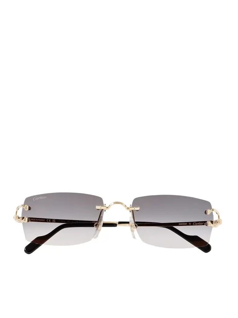 Cartier Eyewear Signature C Rimless Square-Frame Gold-Tone Sunglasses - Men