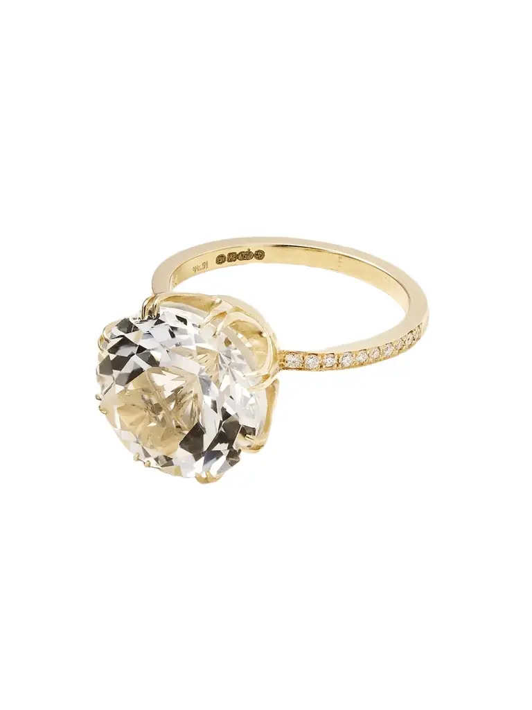 Ileana Makri Solitaire Crown 18-karat Gold, Topaz And Diamond Ring
