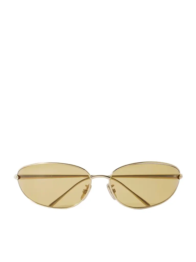 Loewe Oval-frame Gold-tone Sunglasses