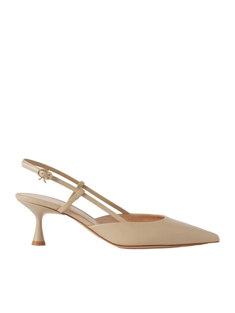 Gianvito Rossi Ascent 55 Leather Slingback Pumps