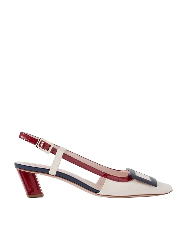 Roger Vivier Belle Vivier 45 Color-block Patent-leather Slingback Pumps