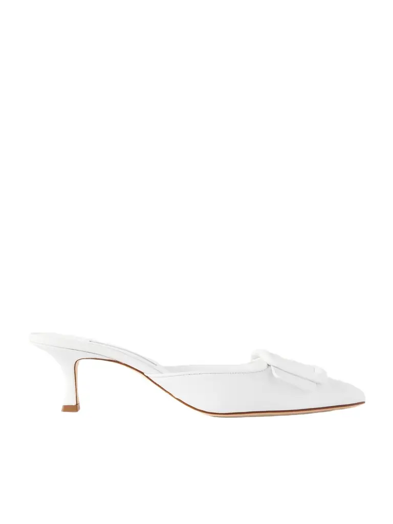 Manolo Blahnik Maysale 50 Buckled Leather Mules