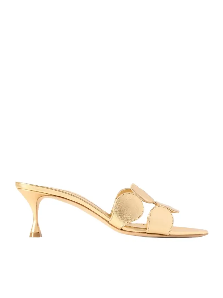 Manolo Blahnik Haribalmu 50 Metallic Leather Sandals