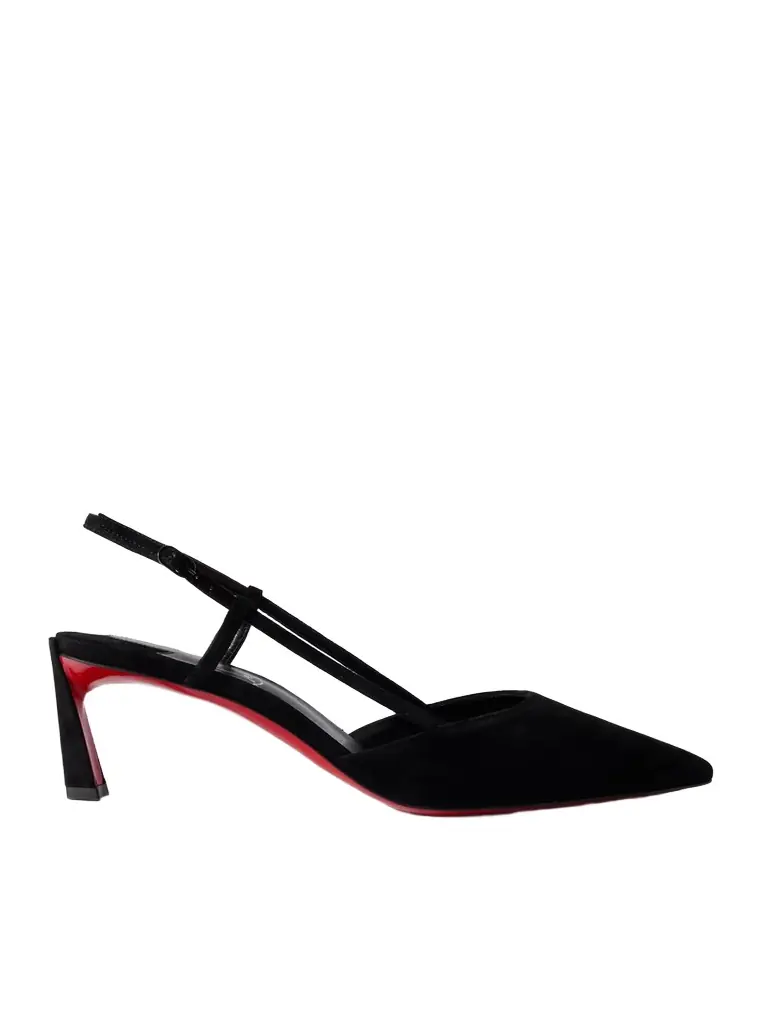 Christian Louboutin Condoroline 55 Cutout Suede Slingback Pumps