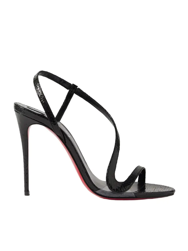 Christian Louboutin Rosalie 100 Cracked-leather Sandals
