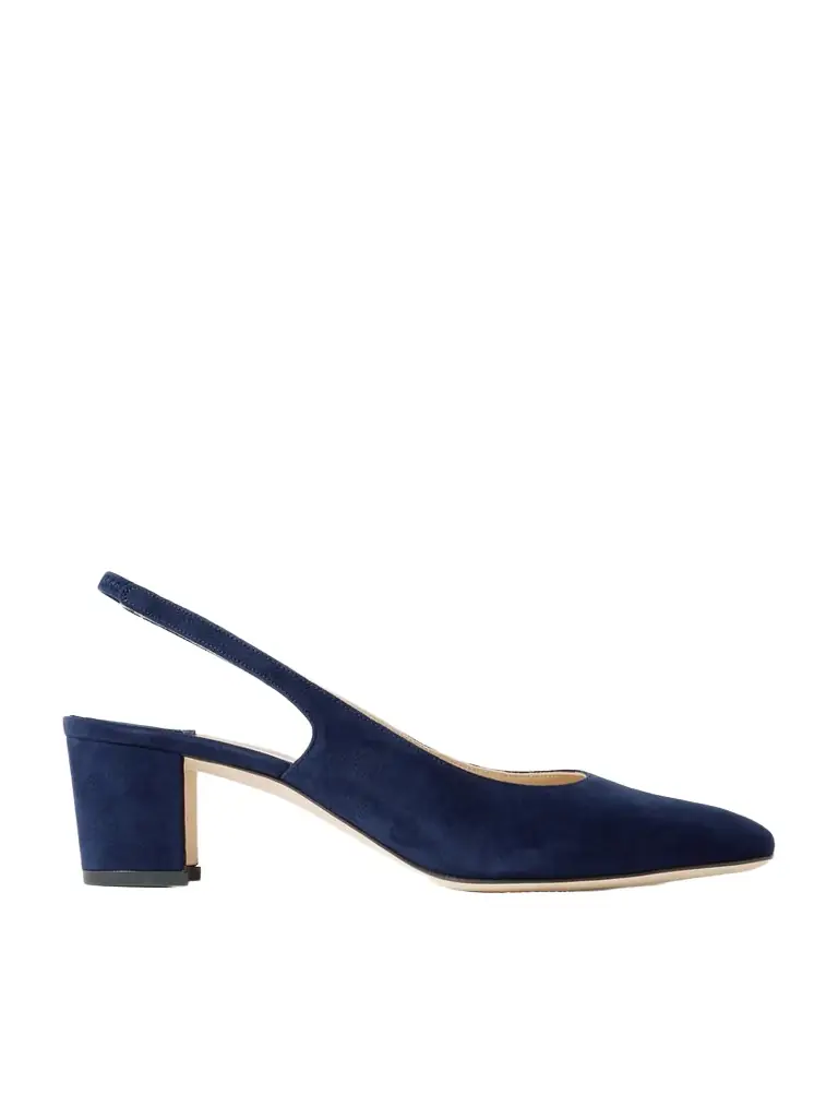 Manolo Blahnik Allurasan 50 Suede Slingback Pumps