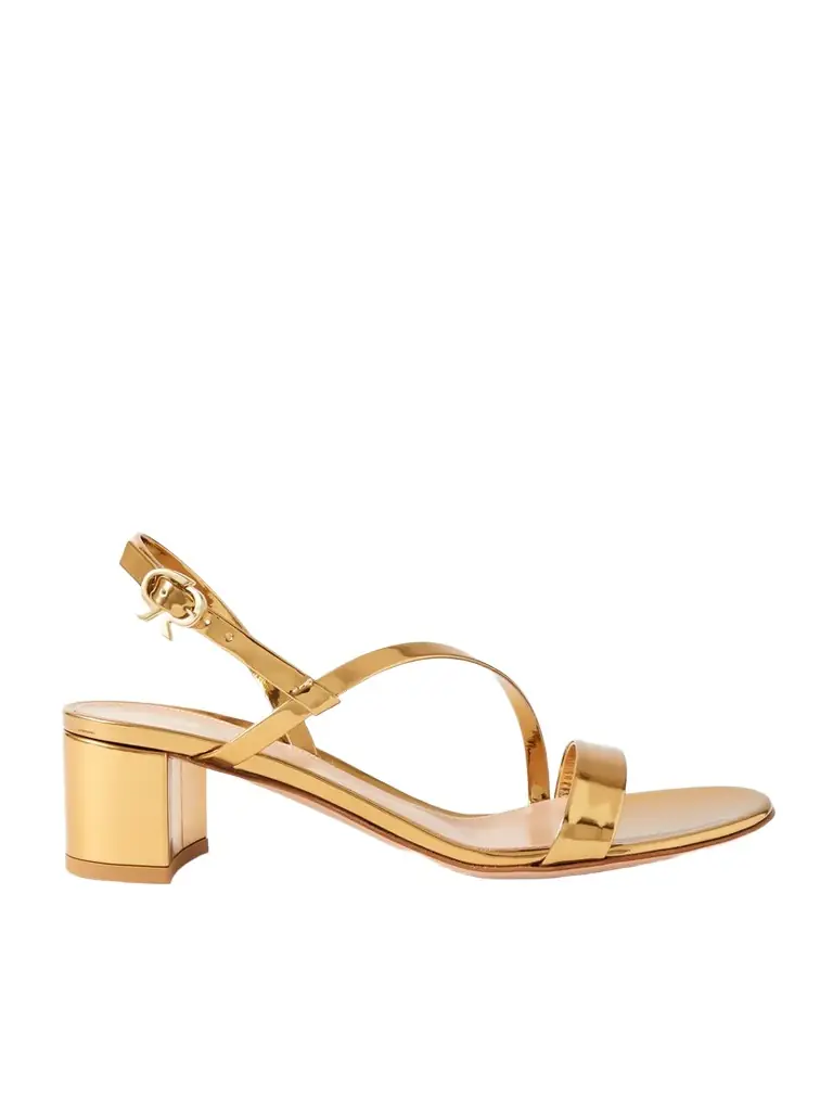 Gianvito Rossi Betsey 45 Metallic Leather Sandals