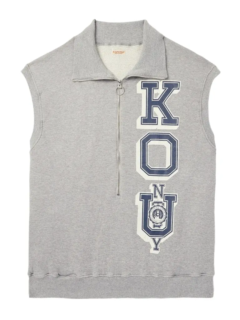 KAPITAL KO.U Printed Cotton-Jersey Half-Zip Gilet - Men