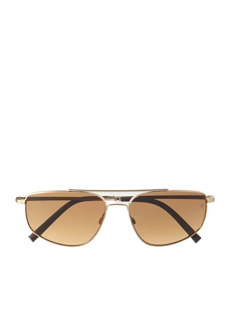 Oliver Peoples Roger Federer R-14 Aviator-Style Gold-Tone Sunglasses - Men
