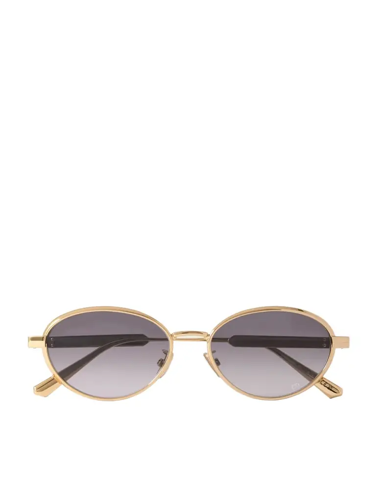 DIOR Eyewear Diorcannage R1u Oval-frame Gold-tone Sunglasses