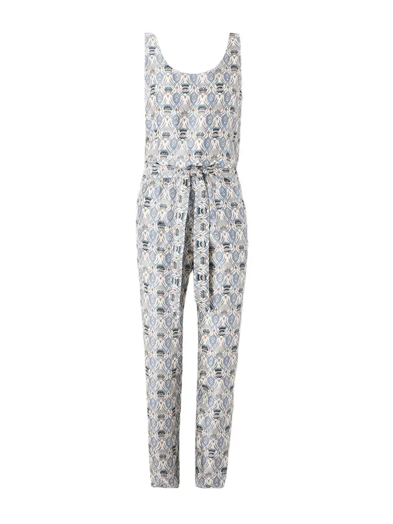 Loro Piana Nadia Belted Printed Silk-satin Jumpsuit