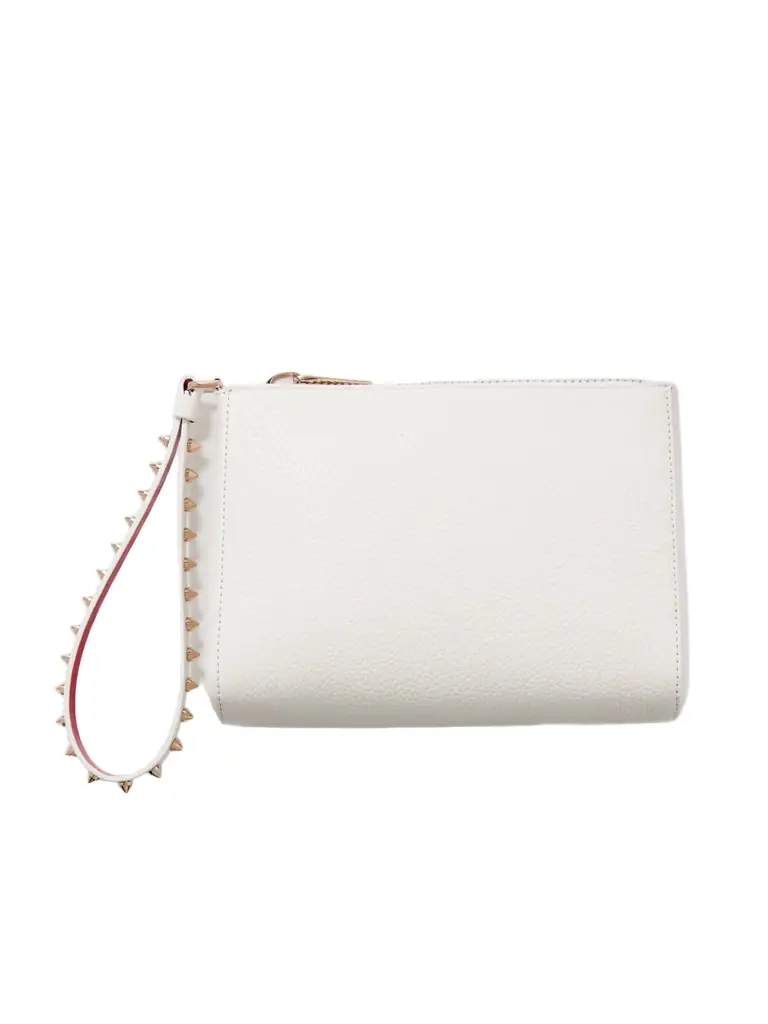Christian Louboutin Cabata Studded Textured-leather Clutch