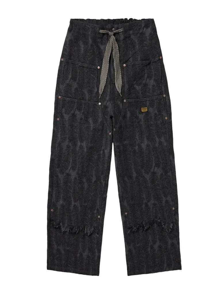 KAPITAL Magpie Easy Straight-Leg Cotton-Jacquard Drawstring Trousers - Men