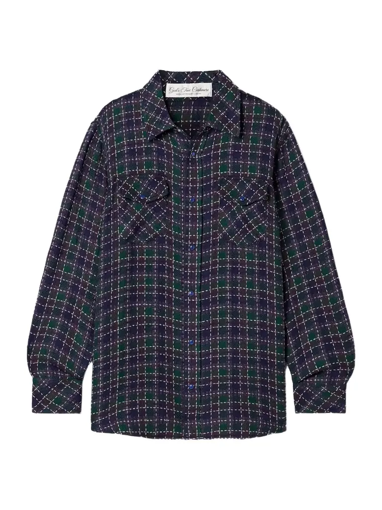 God’s True Cashmere Checked Cashmere Shirt