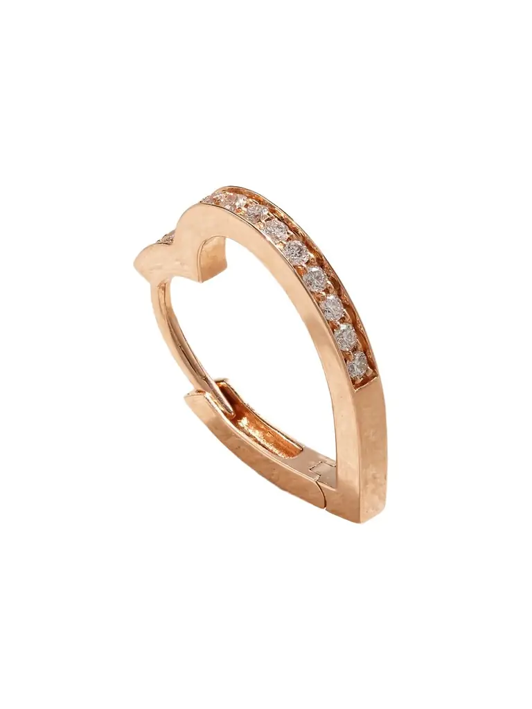 Repossi Antifer Heart Small 18-karat Rose Gold Diamond Single Earring