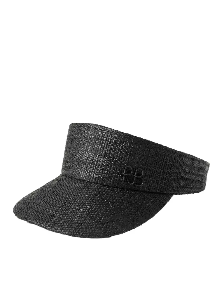 Ruslan Baginskiy Embroidered Straw Visor - Women's Accessories