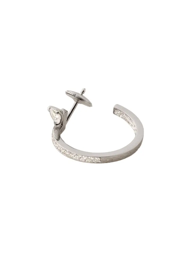 Repossi Serti Sur Vide 18-karat White Gold Diamond Single Hoop Earring